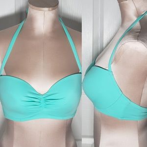Sea Shore Mint Green Halter Ruched Bikini Top